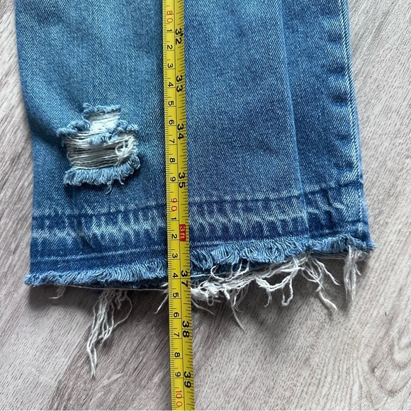 American Eagle Outfitters Jeans Tomgirl Ripped Blue Ankle Denim Pants Size 6 R - Picture 6 of 7